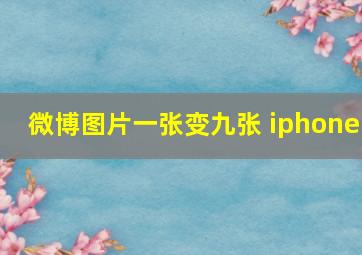 微博图片一张变九张 iphone